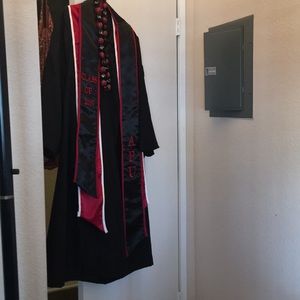 My gown/two sashes. 5’3